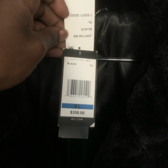 XL/TG Jones New York Black Faux Fur Coat - Picture 4 of 10